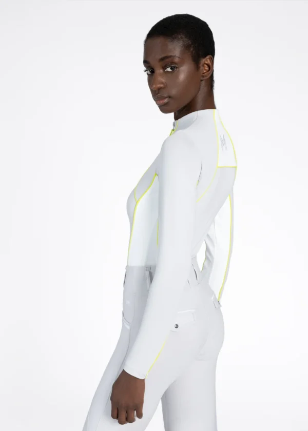 Contrast Long Sleeve Base Layer (Glacier/Lime) - Image 3